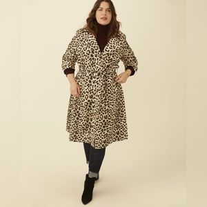 Leopard-Print Trench Coat